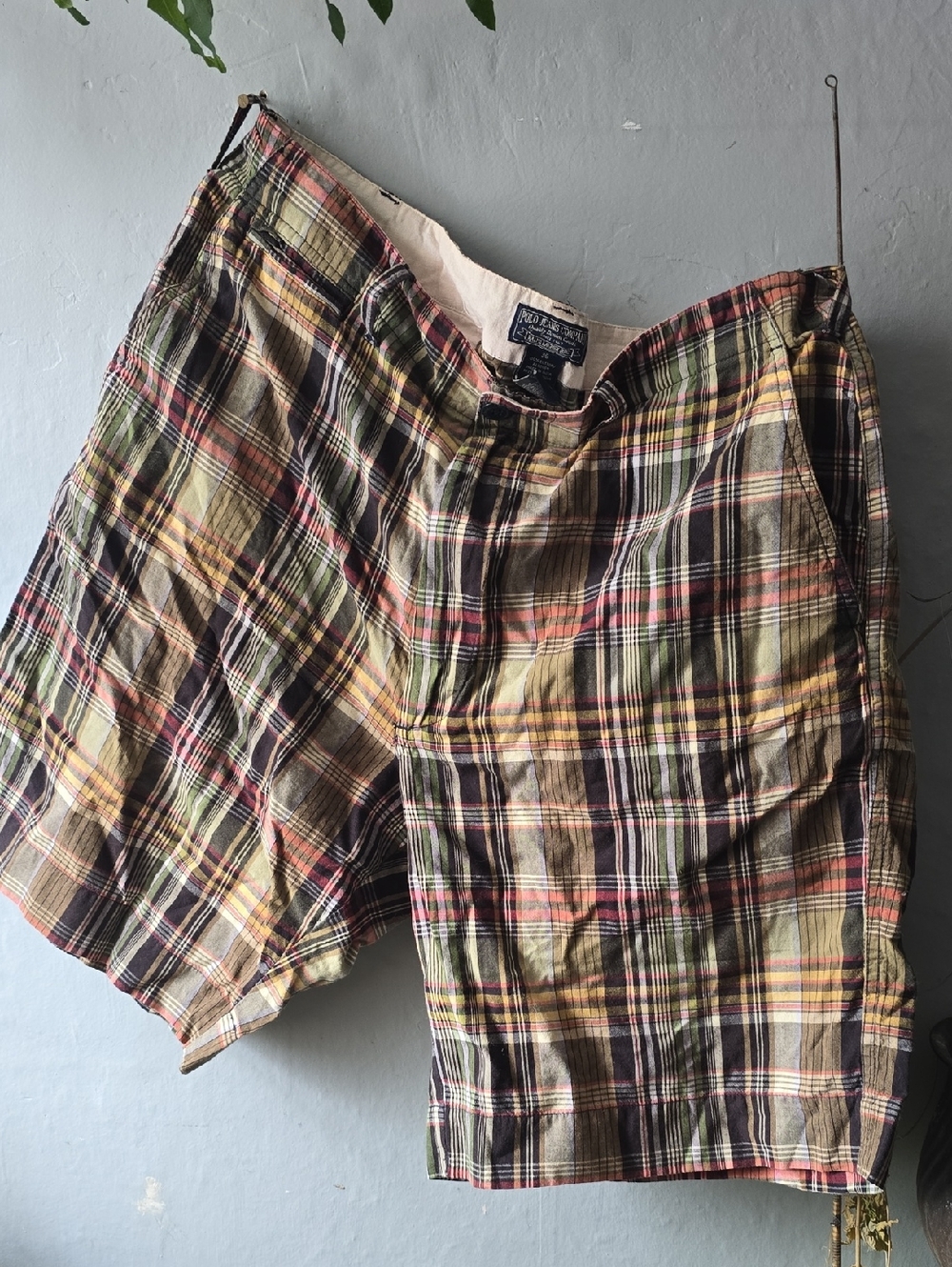 Polo Jeans Madras Plaid Shorts Ralph Lauren Mens Sz: 36